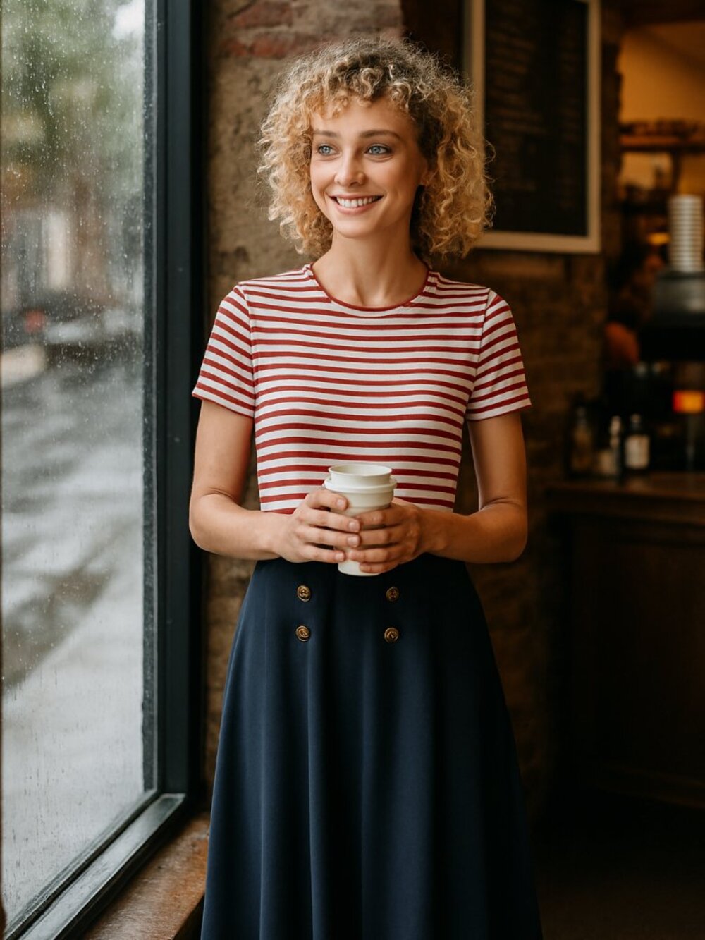 Sara Campbell for Talbots Nautical Striped Sailor Dress | M